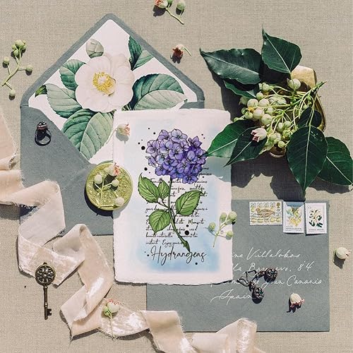 Miniatura 99 de GLOBLELAND Sellos transparentes de fondo de números vintage, sellos transparentes con estampado de palabras de flores, sellos transparentes