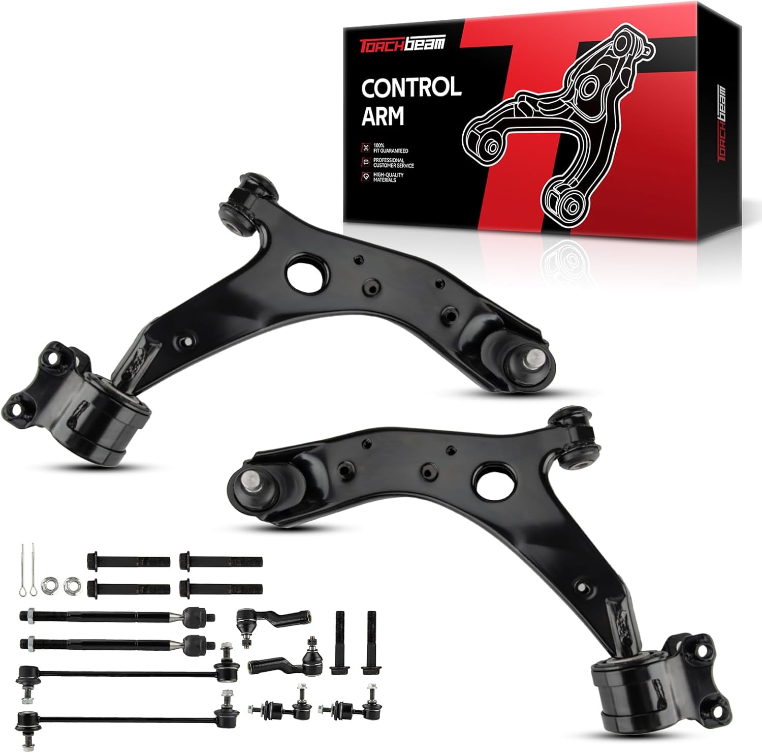 Torchbeam Front Lower Control Arm w/Ball Joint Sway Bar Tie Rods w/Boot Suspension Kit Replace for 2002-2003 Toy-ota Camry, 2002-2003 Lexus ES300 Automotive Replacement Control Arm K620040 10pcs