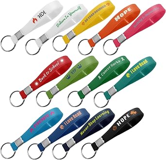 Custom Silicone Keychain for Wallet, Weddings & Promotions - Personalized Text & Logo Keychain for Backpacks, Keys, Corporate Gifts