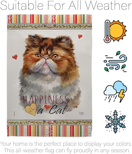Miniatura 6 de Breeze Decor Juego de banderas de jardín de felicidad persa, clavija de madera, gato, gatito, miow, pata estropeada, mascotas, naturaleza, granja,