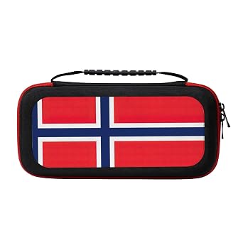 GaxfjRu Norwegian flag Protective Hard Shell Travel Carrying Case Pouch for Console & Accessories Switch Carrying Case Compatible with Nintendo Switch/Switch OLED with 20 Games Cartridges