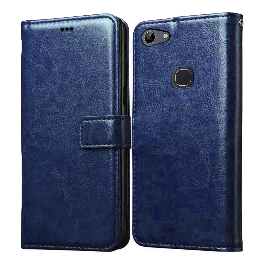 Casotec Flip Cover for Vivo Y81 / Vivo Y83 | Premium Leather Finish | Inbuilt Pockets & Stand | Flip Case for Vivo Y81 / Vivo Y83 (Blue)