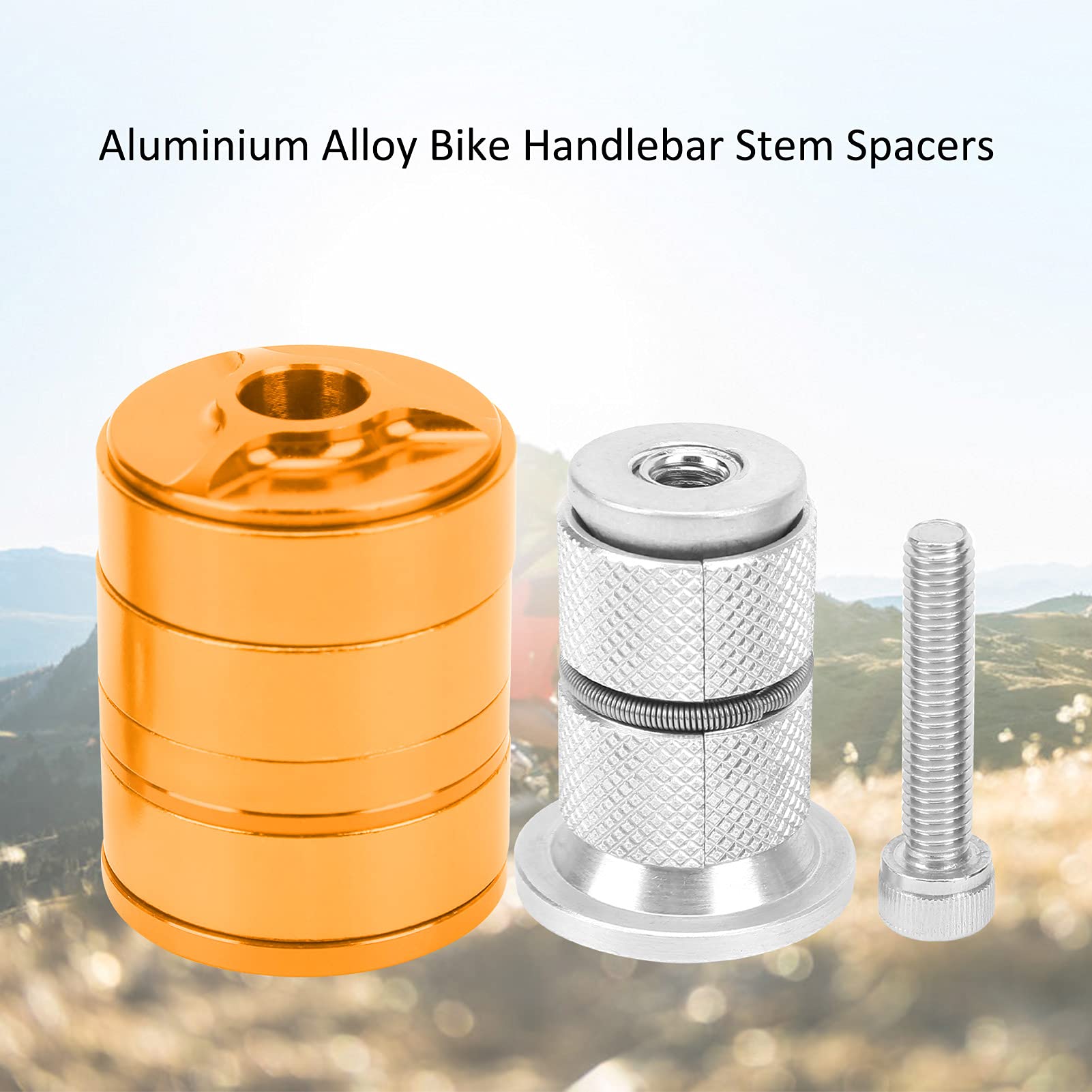 4pcs/set Aluminium Bike Headset Washer Vélo de Montagne avant Fourche Rondelle Vélo Tige Guidon Entretoises Anneaux Joint