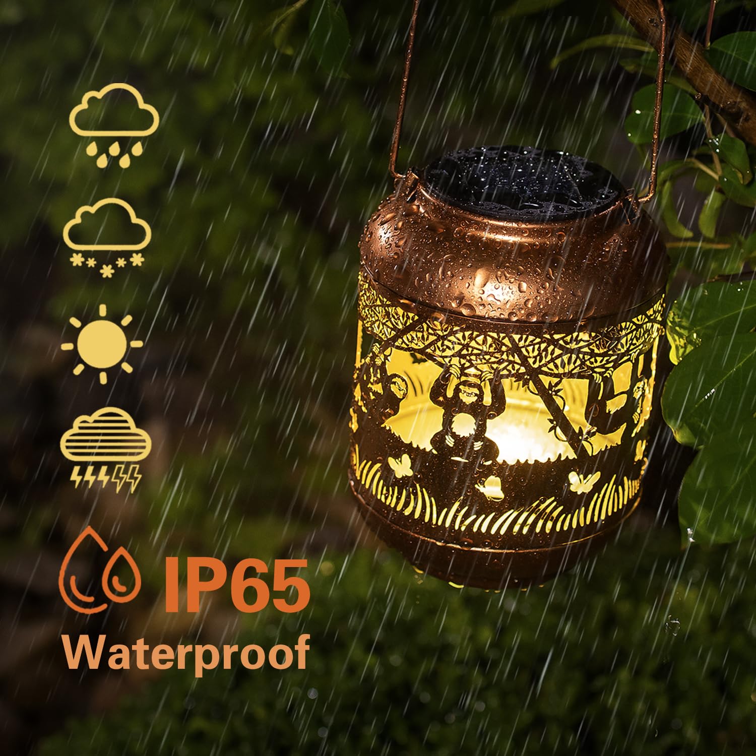 Faultier-Solarlaternen, wasserdicht, hängende Solarleuchten, Faultier-Geschenke für Damen und Herren, Metall, LED, dekoratives Licht für Hof, Terrasse, Rasen, Tisch, Weg, Landschaft, Gartendekoration