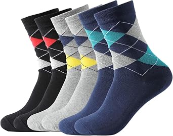 Forony Mens Dress Socks 6 Pack Silver Anti Odor Combed Cotton Moisture Wicking Size 6-14