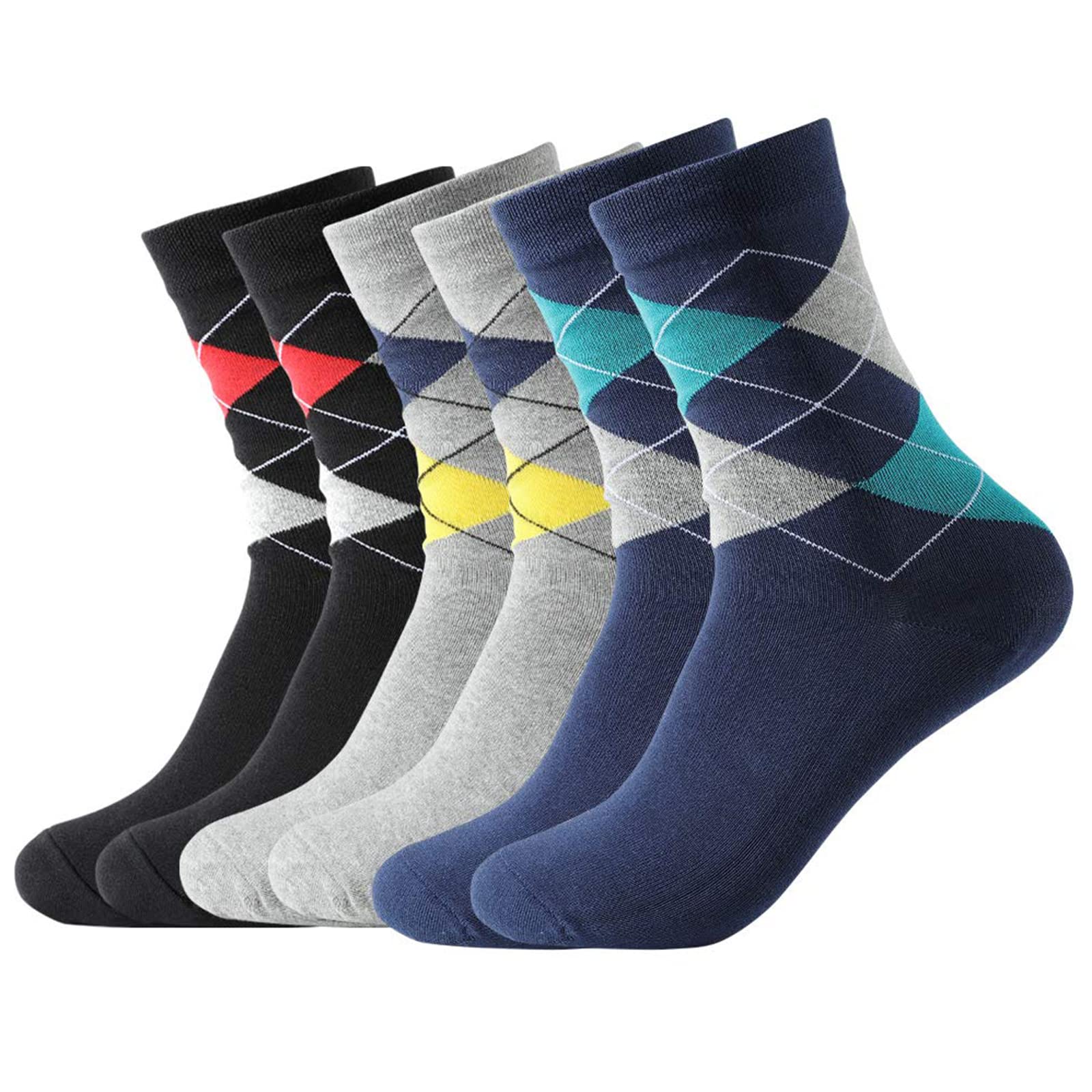 Forony Mens Dress Socks 6 Pack Silver Anti Odor Combed Cotton Moisture Wicking Size 6-14