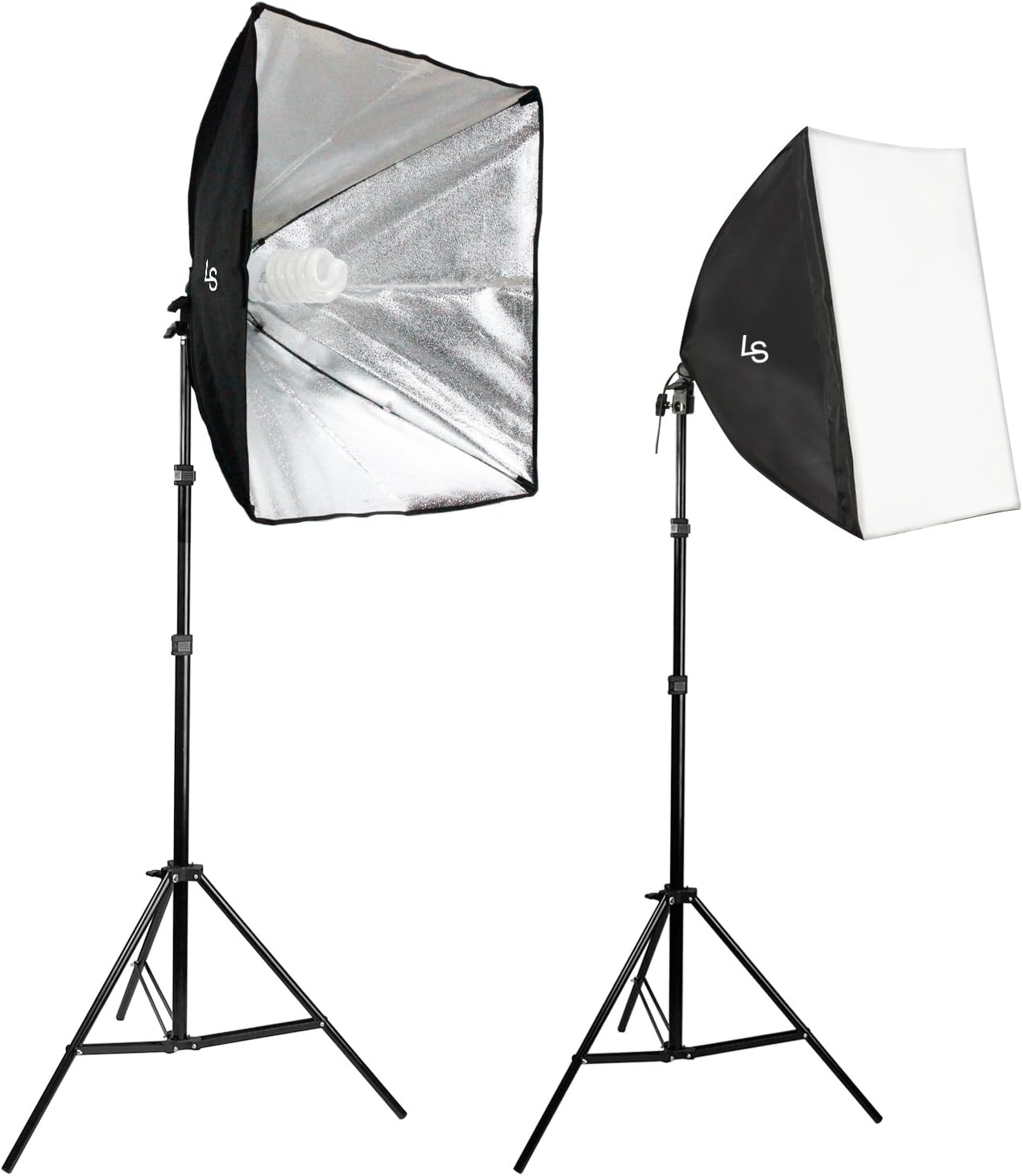 [Set of 2] Large 24" Soft Box Lighting Kit with 86" Adjustable Light Stand, 85W Compact Fluorescent Photo Bulb, Bulb Socket, and Carry Bag LGG750