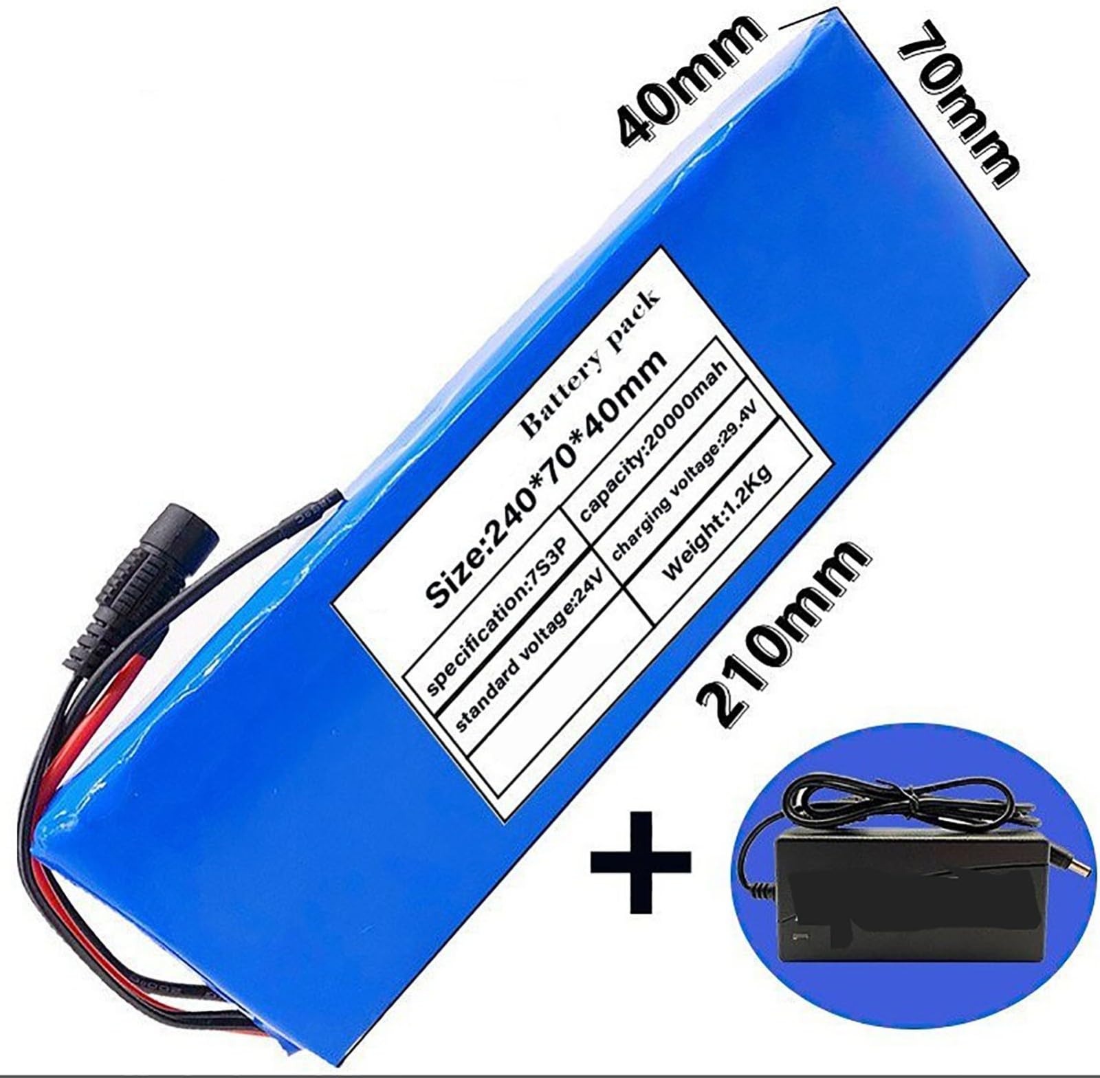 Batería Ebike 24V 20Ah, Batería para Bicicleta Electrica 29.4V 20Ah 7S3P Batería De Alta Potencia para 50W 150W 250W 350W 500W Motor con Cargador Y BMS