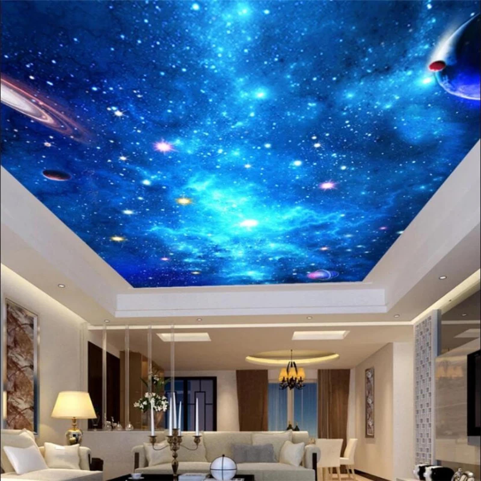 Ciel étoilé bleu univers planète ELOIR pour décoration plafond de chambre