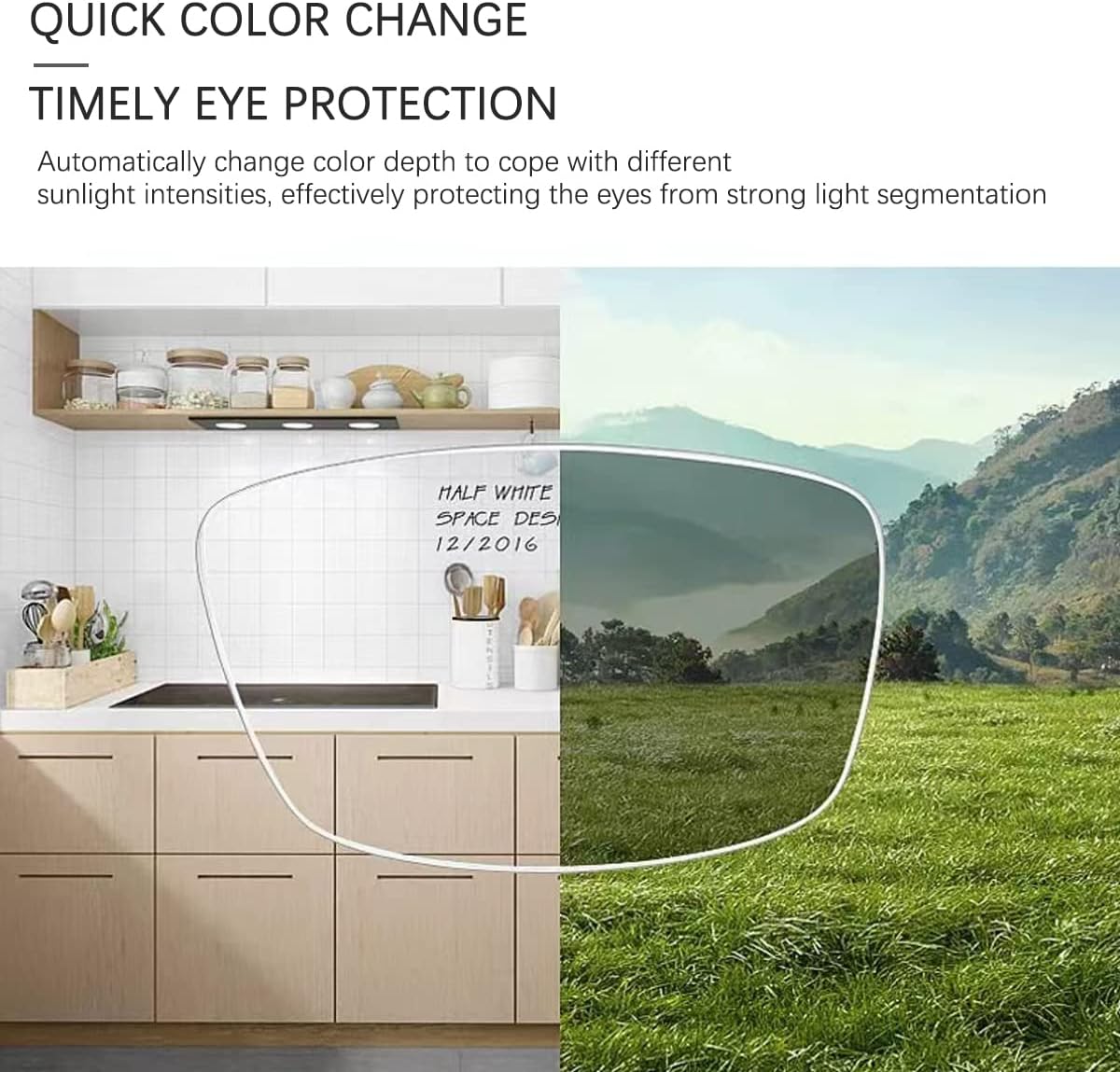 Photochromic Progressive Multifocus Reading Glasses UV Protection Transition Sunglasses Anti Blue Light Sun Readers - Image 2