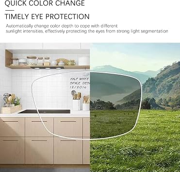 Photochromic Progressive Multifocus Reading Sunglasses UV400 Protection Multifocal Trifocal Transition Anti UV Top Clear Sun Readers Blue Light Blocking Computer Glasses for Women Men Eyewear