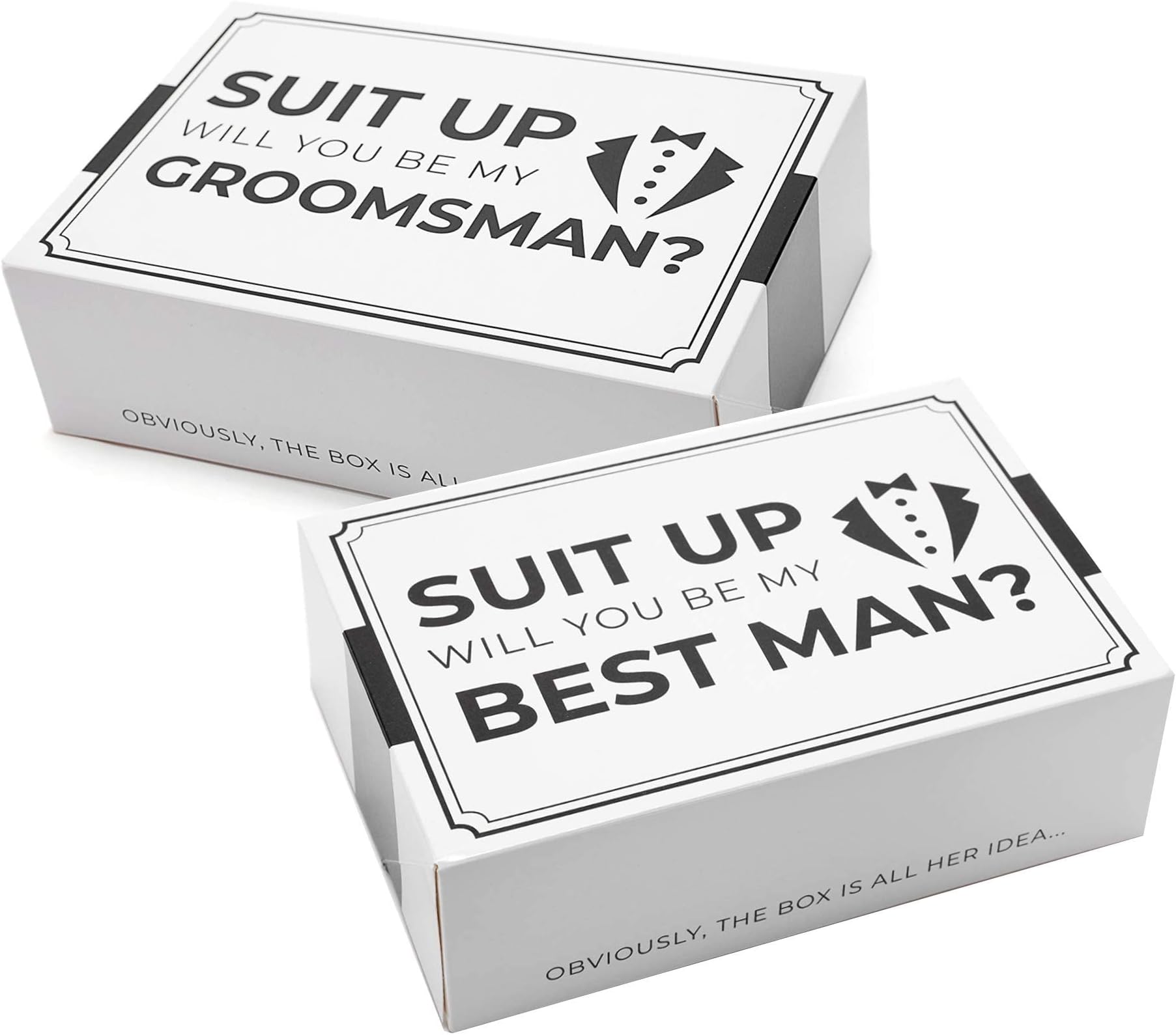 Pop Fizz Designs Groomsmen Box (6 pack) Groomsman Gift I Groomsmen Proposal Box | Groomsmen Gift Box Set | Will You Be My Groomsman? | Will You be My Best Man? | Tuxedo Style