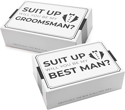 Pop Fizz Designs Groomsmen Box 6 pack Groomsman Gift I Groomsmen Proposal Box | Groomsmen Gift Box Set | Will You Be My Groomsman? | Will You be My Best Man? | Tuxedo Style