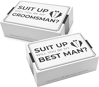 Pop Fizz Designs Groomsmen Box {6 pack} Groomsman Gift I Groomsmen Proposal Box | Groomsmen Gift Box Set | Will You Be My Groomsman? | Will You be My Best Man? | Tuxedo Style
