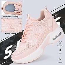Zapatillas de Deporte Transpirables Zapatillas de Cuña para Mujer Alta Talón Plataforma 8cm Sneakers1