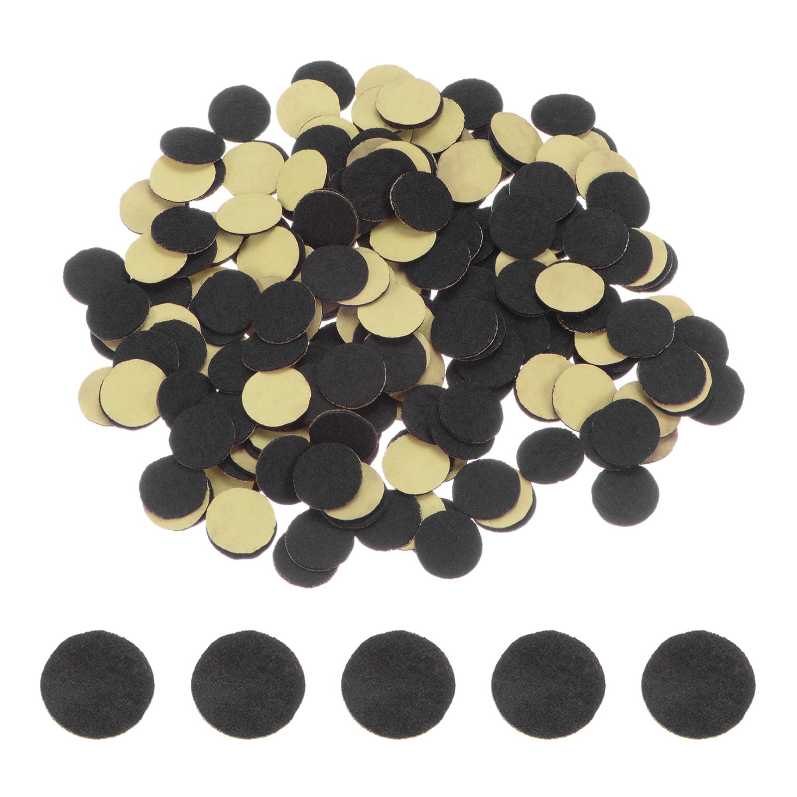 HARFINGTON 200pcs Round Adhesive Felt Circles, 15mm 5/8" Pre Cut Felt Craft Stickers Non-Woven Mini Felt Fabric Circles for DIY Sewing Handcraft Cut Projects Craft Finishing, Black