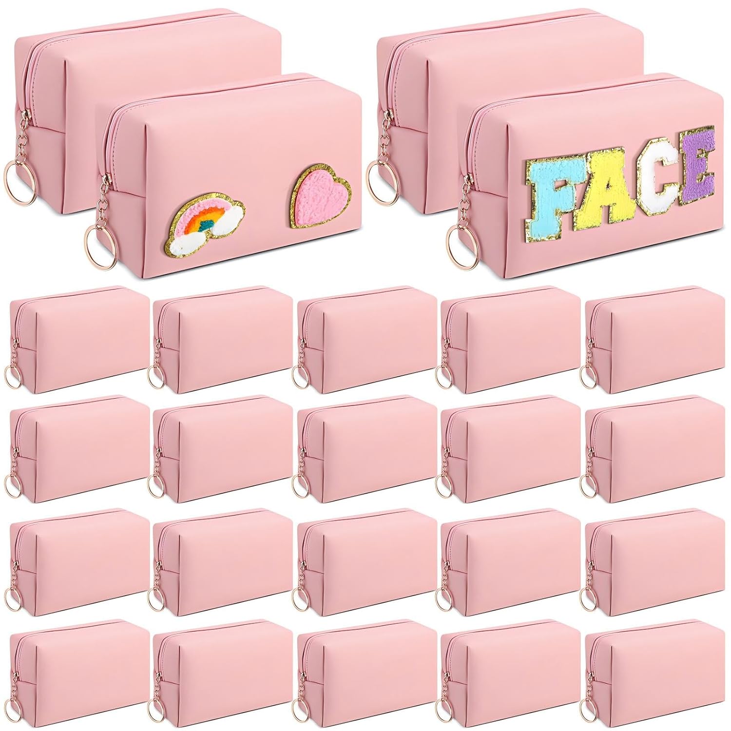 Giesiery 8 Pcs Checkered Makeup Bag Bulk Cosmetic Organizer for Women & Teens Preppy Travel Toiletry Pouch for Skincare & Brushes Bridesmaid Proposal Gifts (24, Pastel Color)