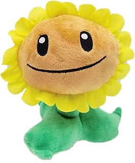 PVZ Plush Toys-Come with 50pcs Stickers, PVZ Figures Plush Stuffed Toy, PVZ Plant Stuffed Toys Sets (Sunflower)