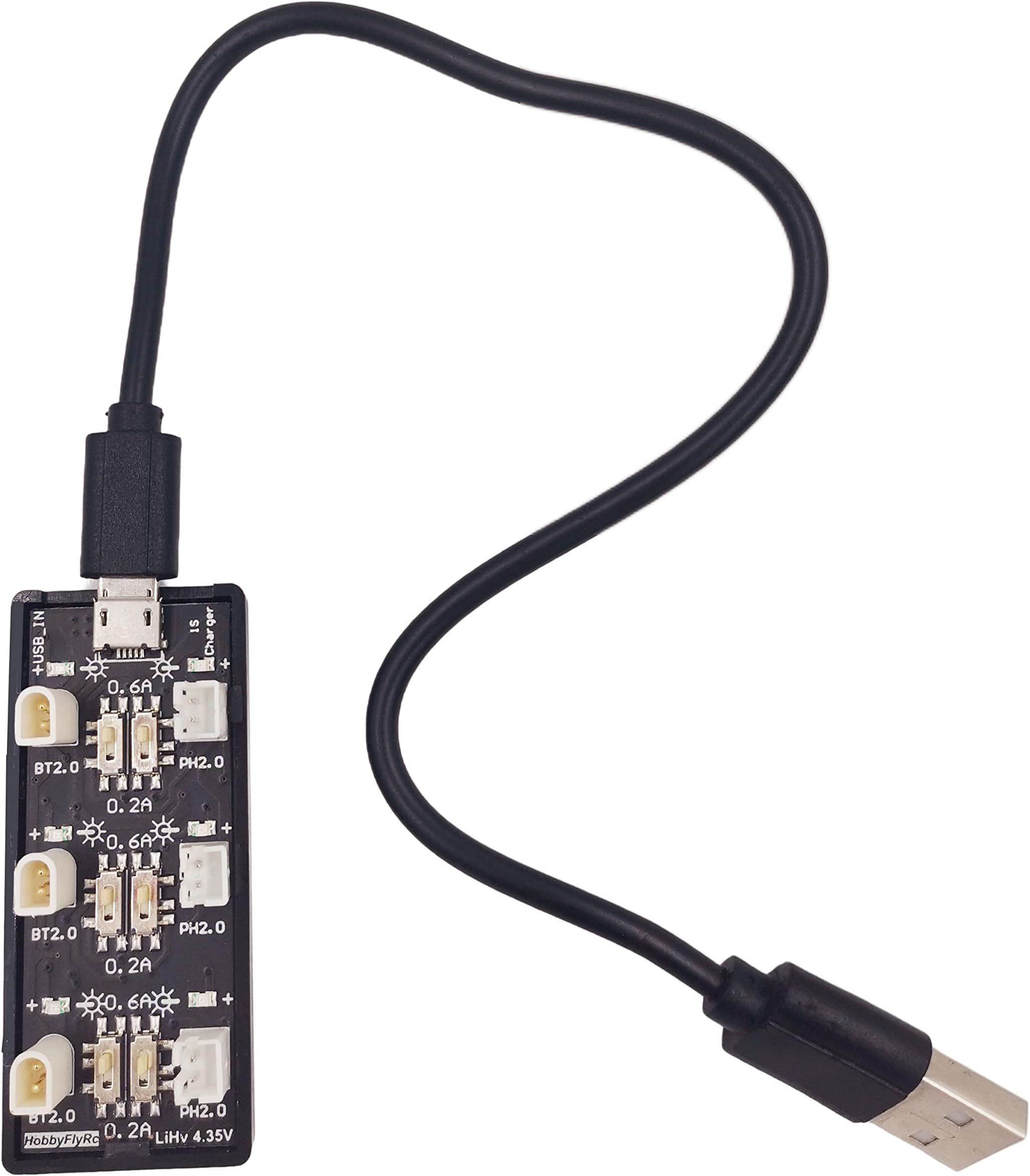HobbyFly Betafpv Bt2.0 and Ph2.0 1S LiPo LiHv Battery USB 3.8V/4.35V Charger 6 Channels for Betafpv Drone EMAX Tinyhawk Blade Tiny Whoop FPV bt2.0 1s Lipo Battery Connector