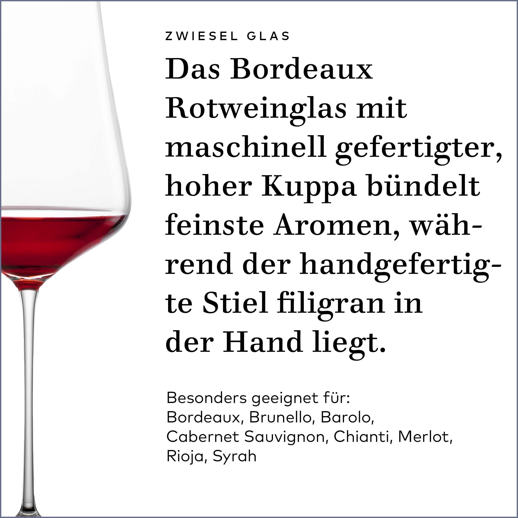 Zwiesel Glas Copas de vino tinto burdeos Duo (2 unidades) | Cristal de Burdeos hecho a mano y a máquina para vino tinto pesado (medio) apto para lavavajillas