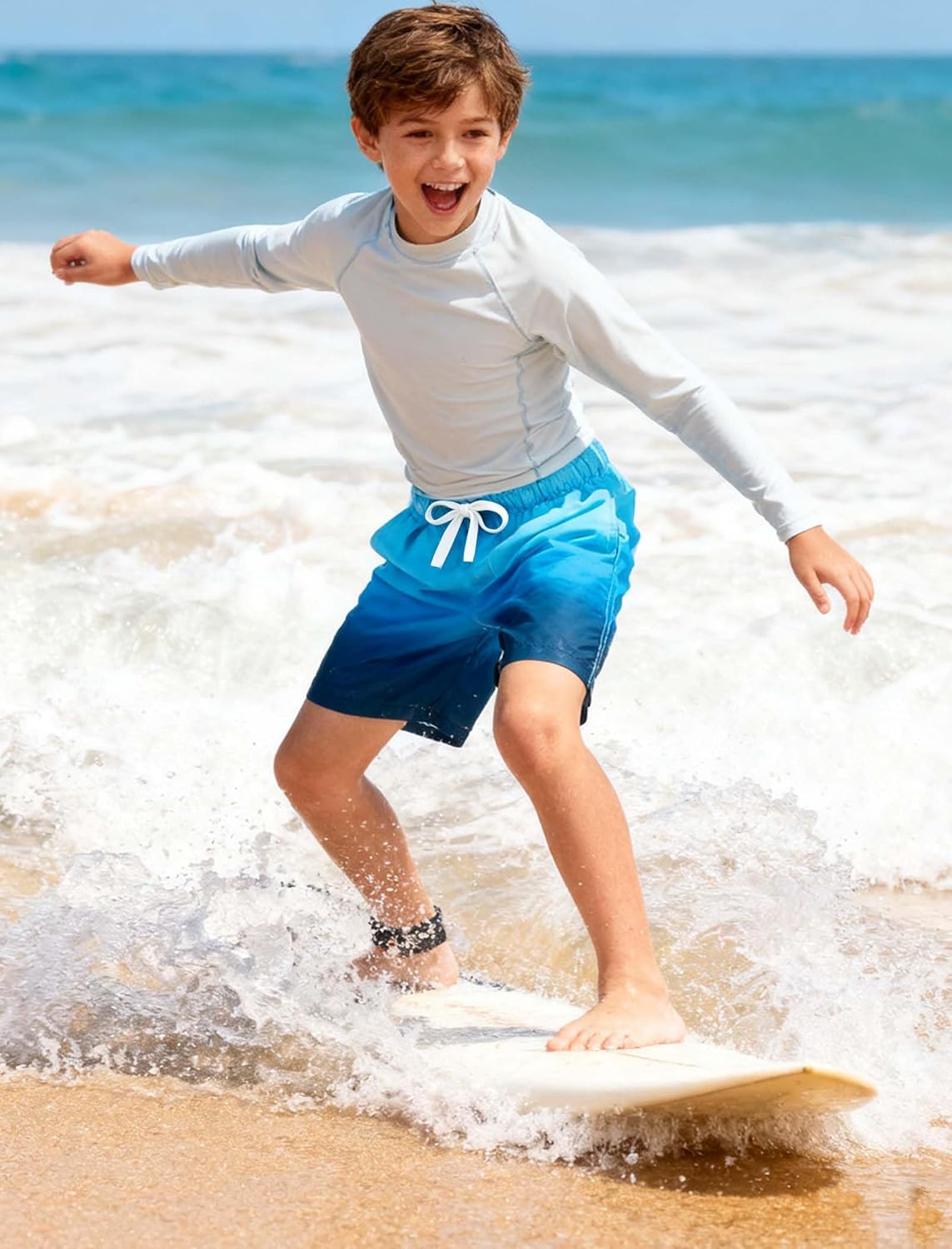 Cozople Boys Swim Trunks Quick Dry Compression Liner Swim Shorts Summer Bathing Suit with Inner Pocket Swimwear 7-20T - Image 2