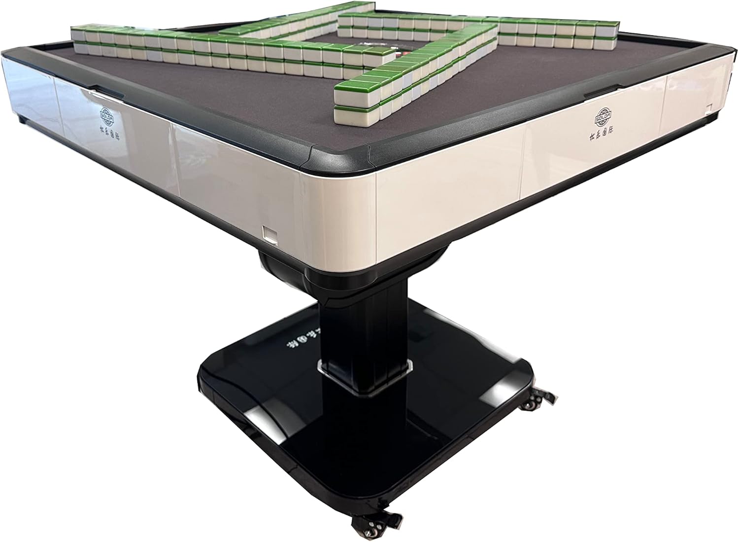 usamjtable 可折叠式过山车款 超薄电动麻将桌 Automatic Mahjong Table White Color. Utral-Thin Roller Coaster Folding Style with 36mm No-Numberes Tiles Built-in Hard Table Cover Included