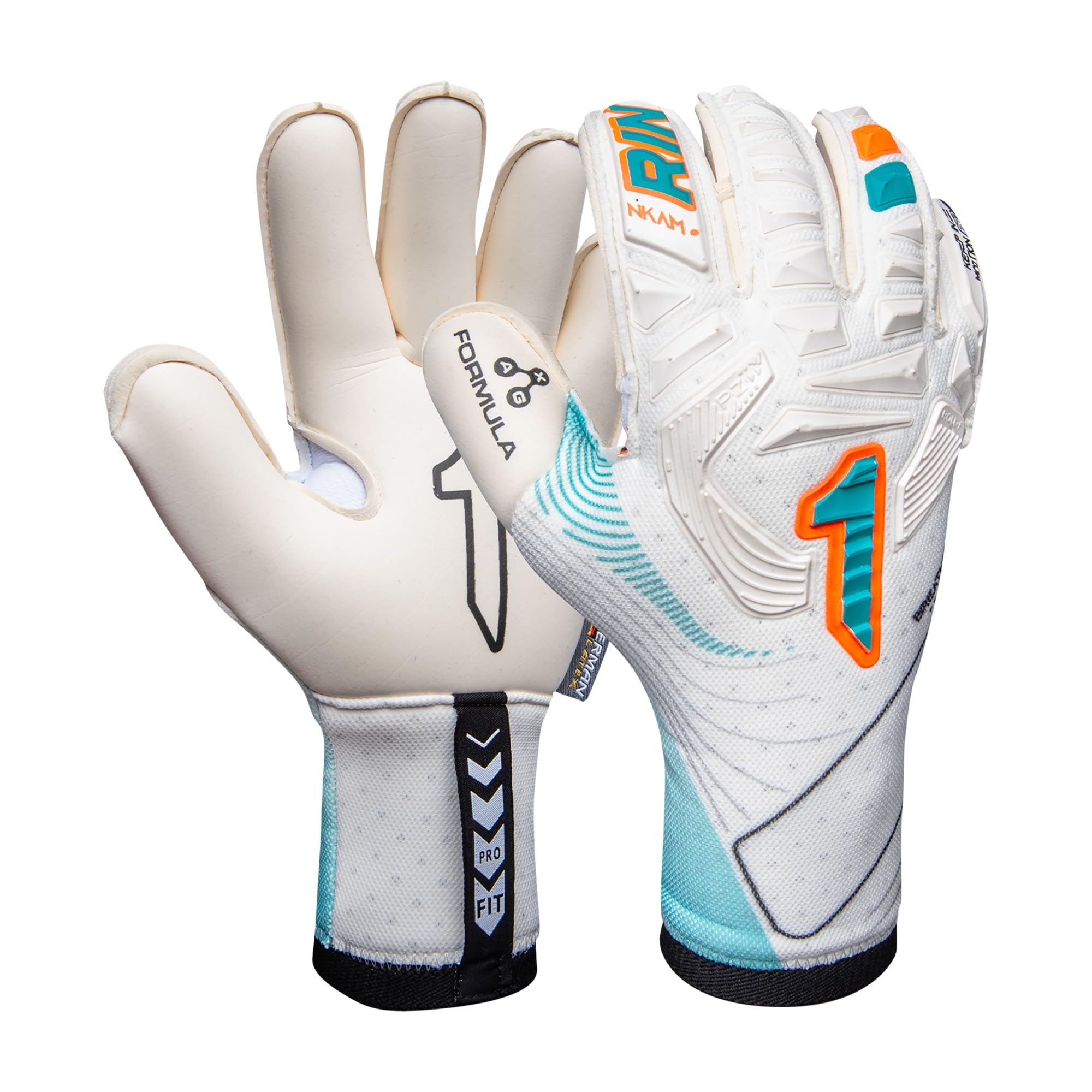 Rinat Nkam Pro W/G Goalkeeper Glove, Adult, Unisex, Balnco Green, Size 7