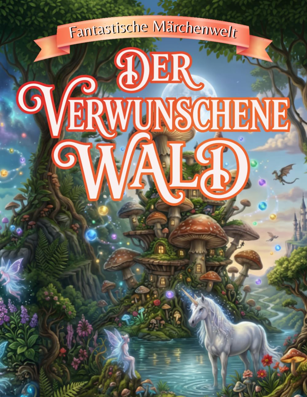 Fantastische Märchenwelt – Der verwunschene Wald: Ein magisches Fantasy-Malbuch für Erwachsene mit Feen, Einhörnern, Fabelwesen, Märchenschlössern und zauberhaften Ausmalbildern zur Entspannung