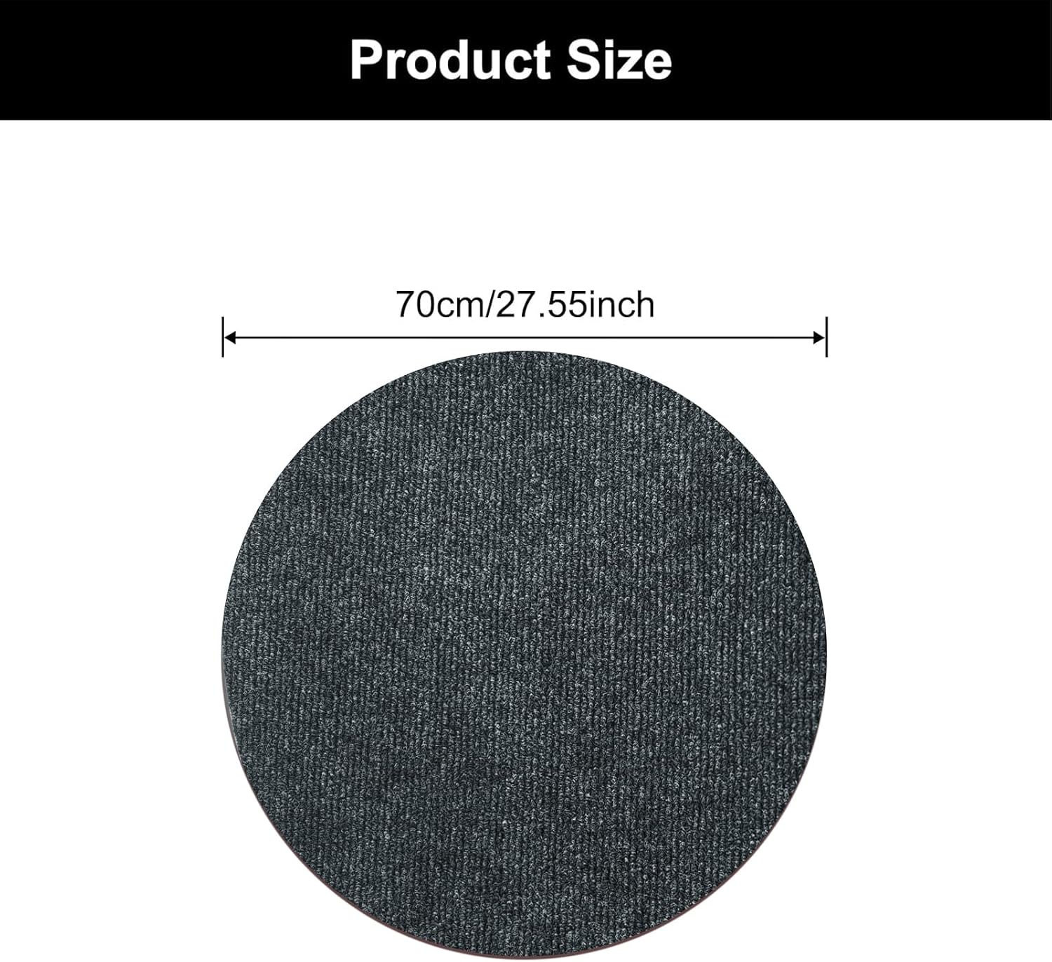 Round Non-Slip Rug Pad, Waterproof Extra Large Area Rugs with Felt Surface and Pet Backing Rug, Carpet Non Skid Rug Pad for Durable Hardwood Floor, Keep Your All Floors Safe and Secure (27.5 Inch)