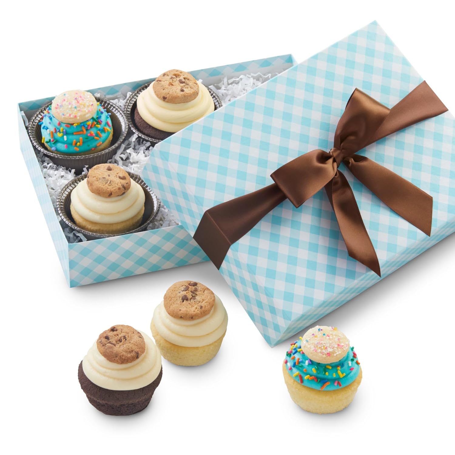 Cheryl's Cookies® Cupcakes Buttercream Frosted, Includes Vanilla, Chocolate, & Sprinkle Flavors, with Cookie, Gourmet, Gift for Birthdays, Parties & All Occasions, 6ct