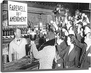 End of The Prohibition - Farewell 18th Amendment Print Poster Vintage Posters Canvas Wall Art Artwork Picture for Office Home Wall Decor (1-Unframed,12inx16in)