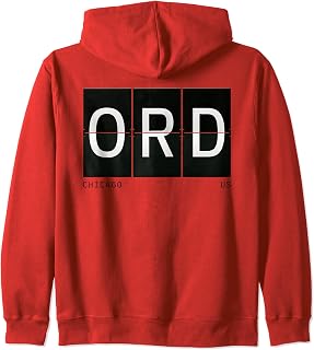 ORD Airport Code Chicago IL World Traveler Zip Hoodie