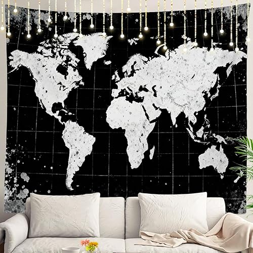 Miniatura 65 de Shrahala Tapiz de pared de acuarela desgastado, elegante pintura para colgar en la pared, tapiz grande decorativo de fibra de poliéster, dobladillo