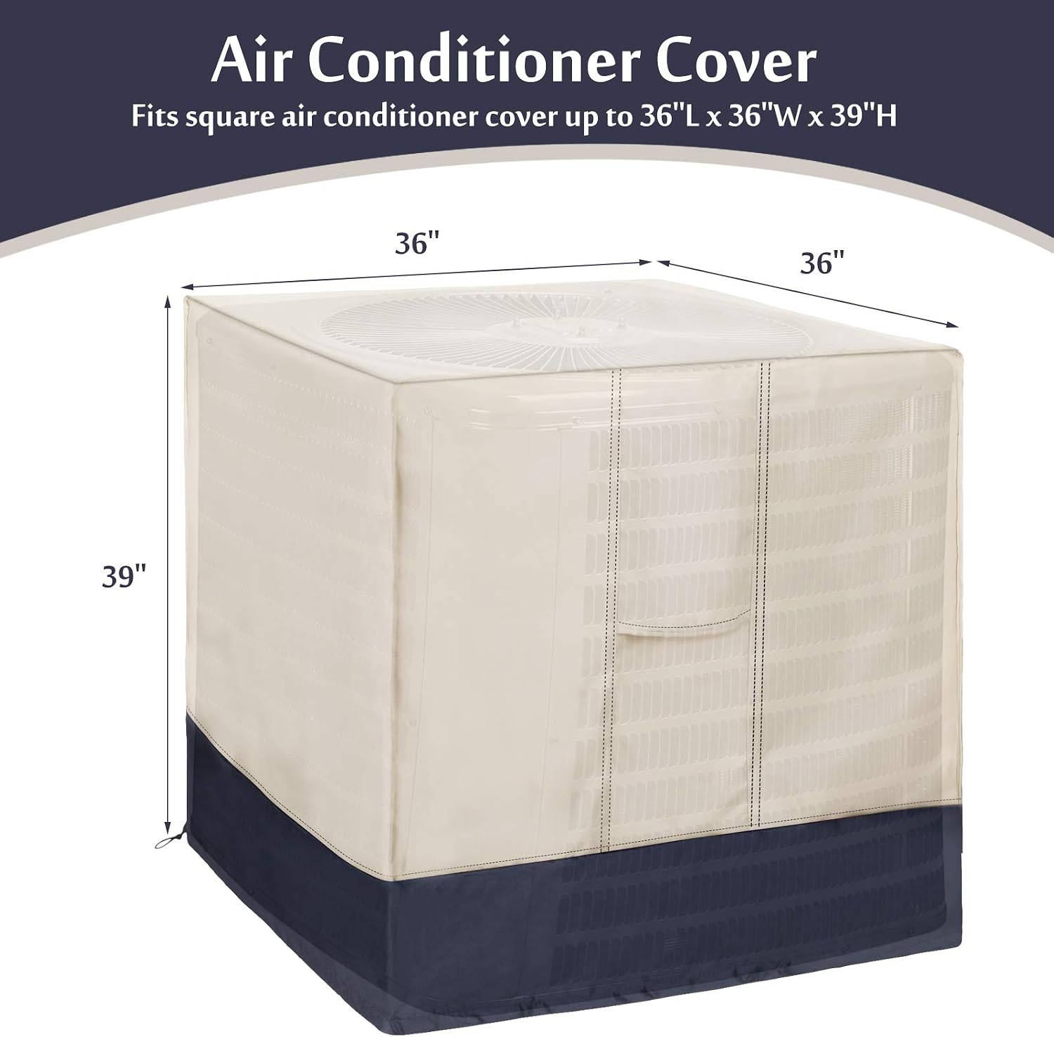 Air Conditioner Cover for Outside Units, AC Cover for Outdoor Central Unit Square Fits up to 36 x 36 x 39 Inches image 2