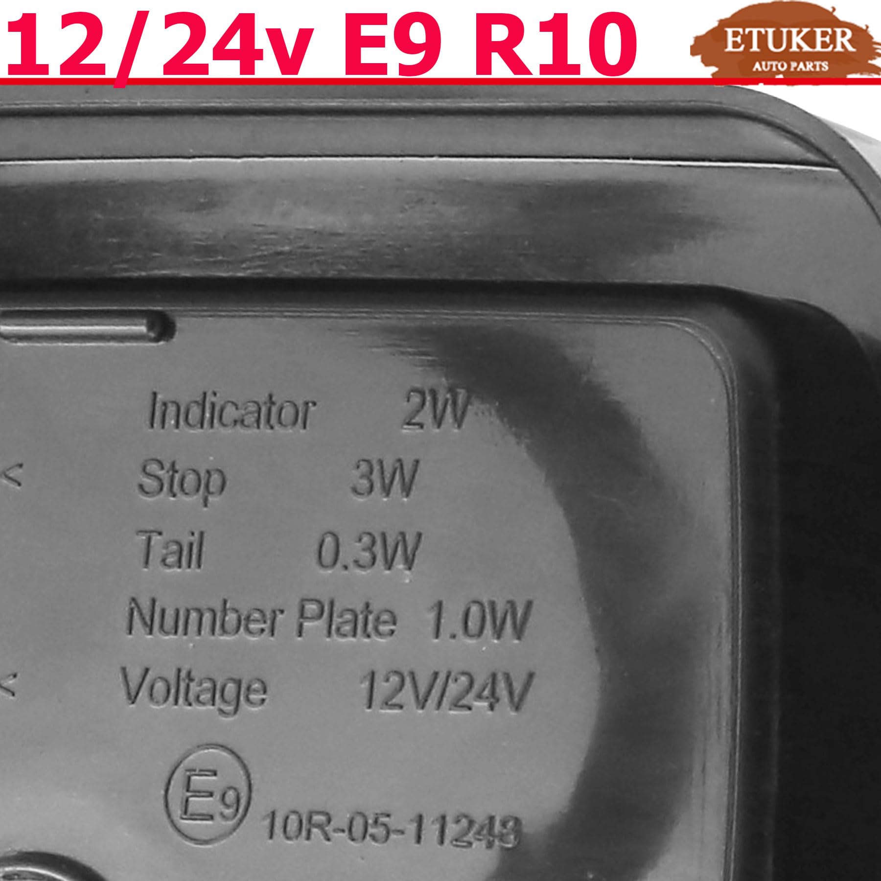 2x Fanali Posteriori a Led er Rimorchio 12/24v 5 Funzioni Impermeabile CE R10 Fari Posteriori per Trattore Agricolo Camion Luci Posteriori