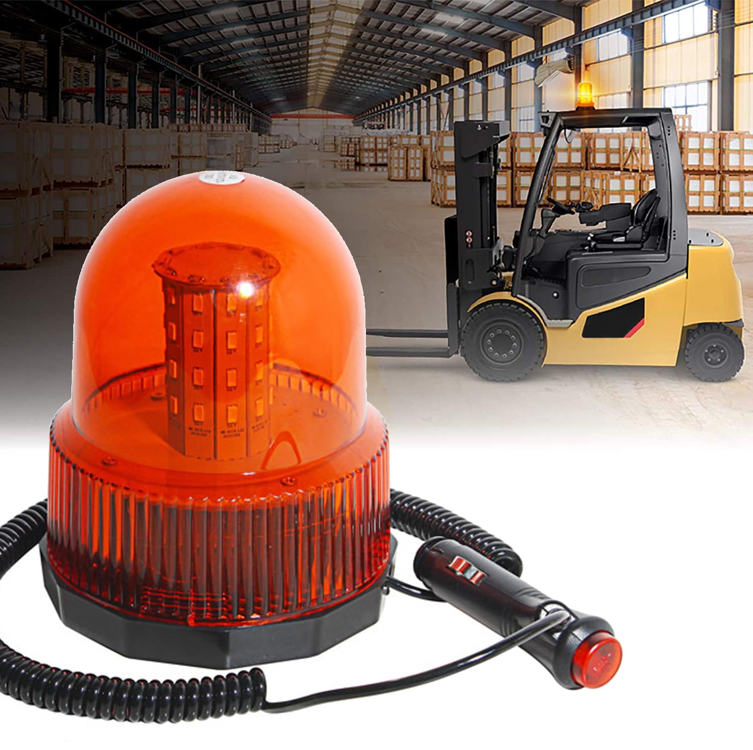 Amazon.co.jp: 回転灯 作業灯 12V/24V兼用 黄色（回転・点滅）40LED