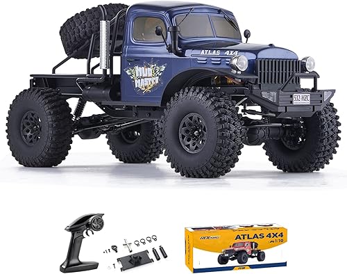 WOWRC RocHobby Atlas 110 RC Crawler, 4WD 2.4Ghz RC Rock Truck Off Road, Hobby RC Car para interiores y exteriores 2 en 1, vehículos RC para adultos