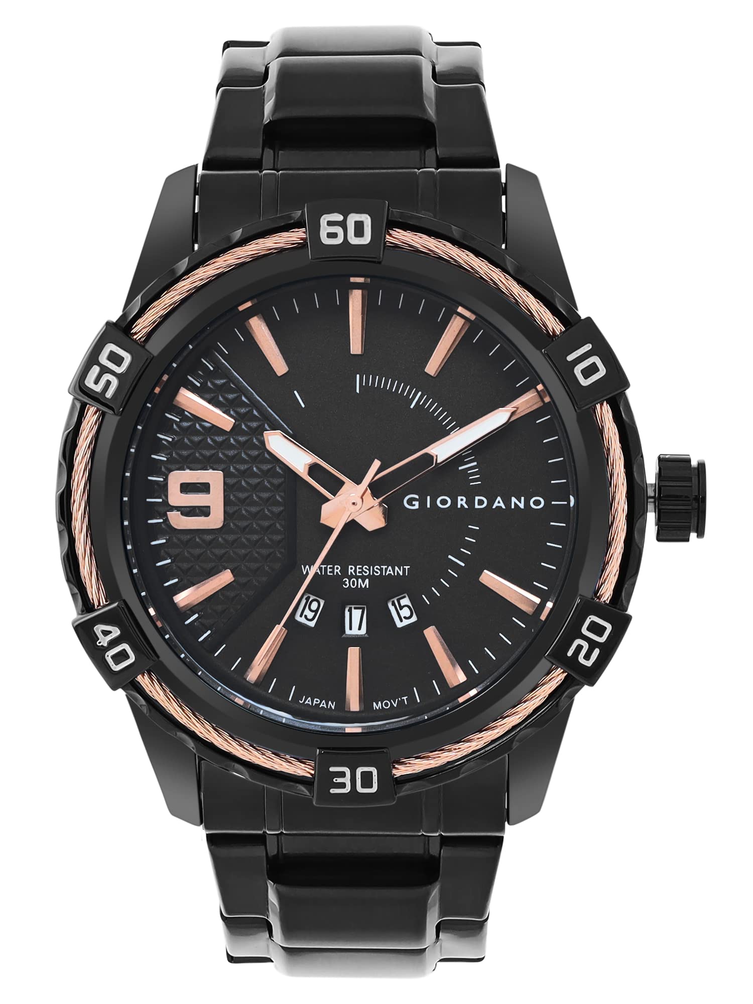 Giordano Wrist Watch for Men Stylish Stainless Steel Strap | 3 Hand Mechanism Analog Watch - GD-50014-44 (B0BQMCS91R) Amazon Price History, Amazon Price Tracker