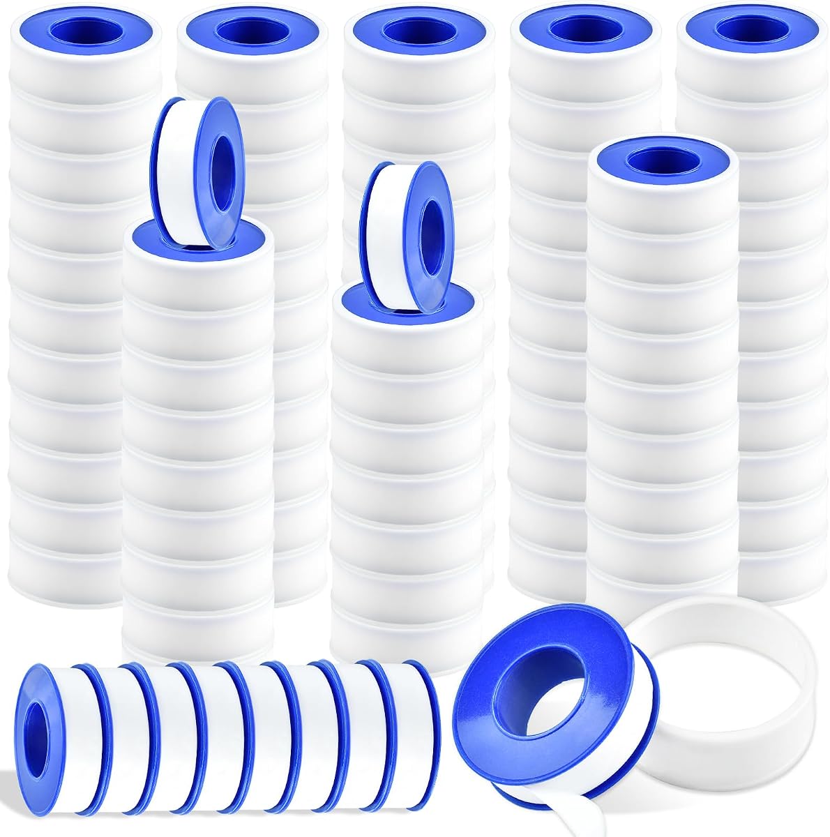 100 Rolls Teflon Tape,1/2 x 520 in Plumbers Tapes, PTFE Tape Waterproof Sealant Pipe Tape for Shower Head,Pipe Reparing,Thread Tape,White
