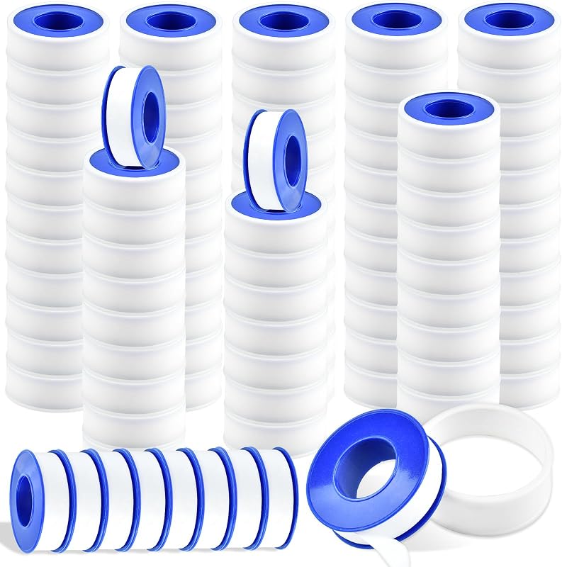 100 Rolls Teflon Tape,1/2 x 520 in Plumbers Tapes, PTFE Tape Waterproof Sealant Pipe Tape for Shower Head,Pipe Reparing,Thread Tape,White