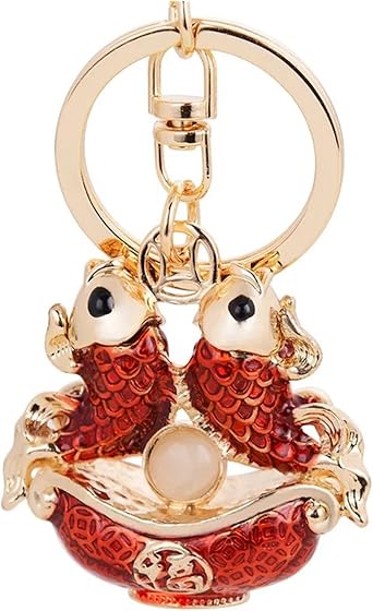 Betterdecor Feng Shui Carp/Lucky Fish Key Ring Key Chain for good fortune