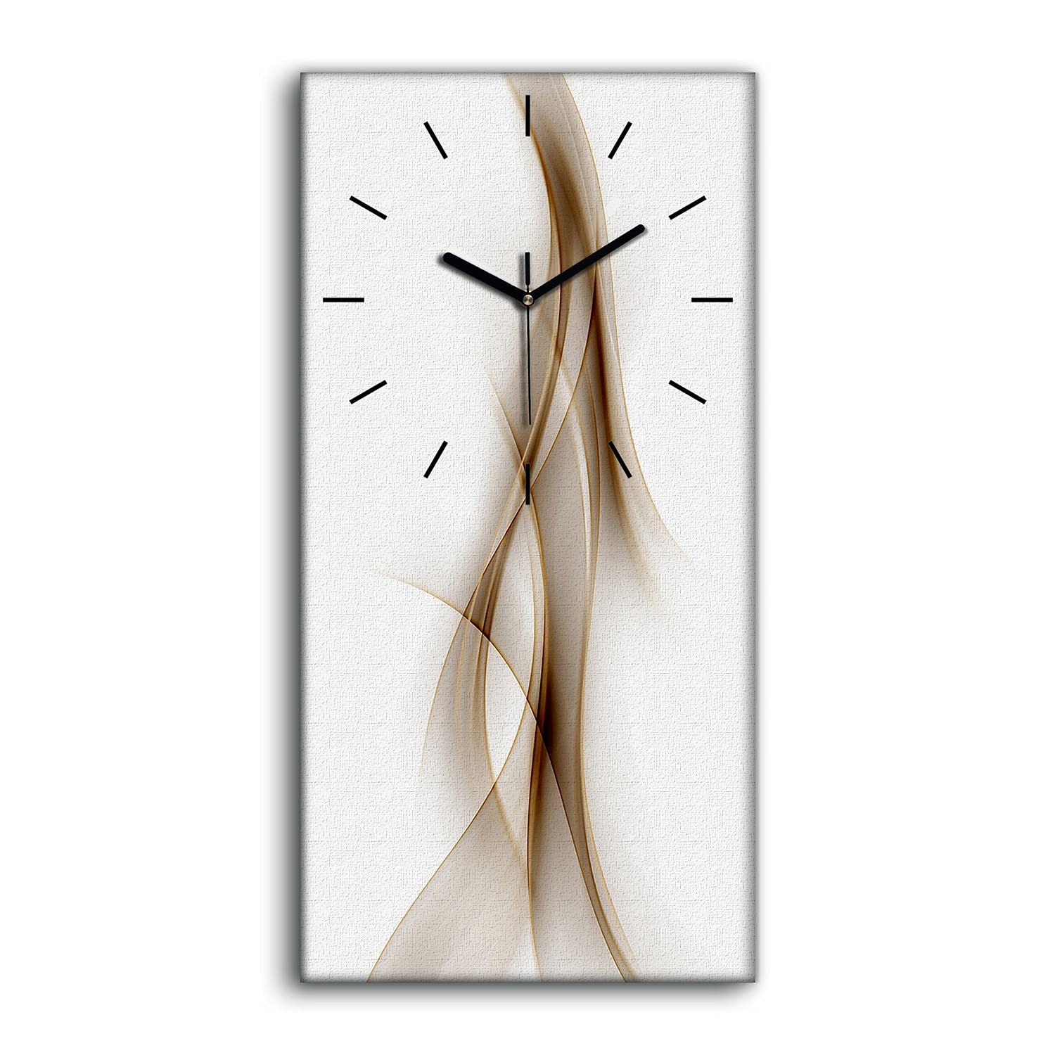 Horloge sur toile vagues d'art abstrait 30x60cm image art moderne