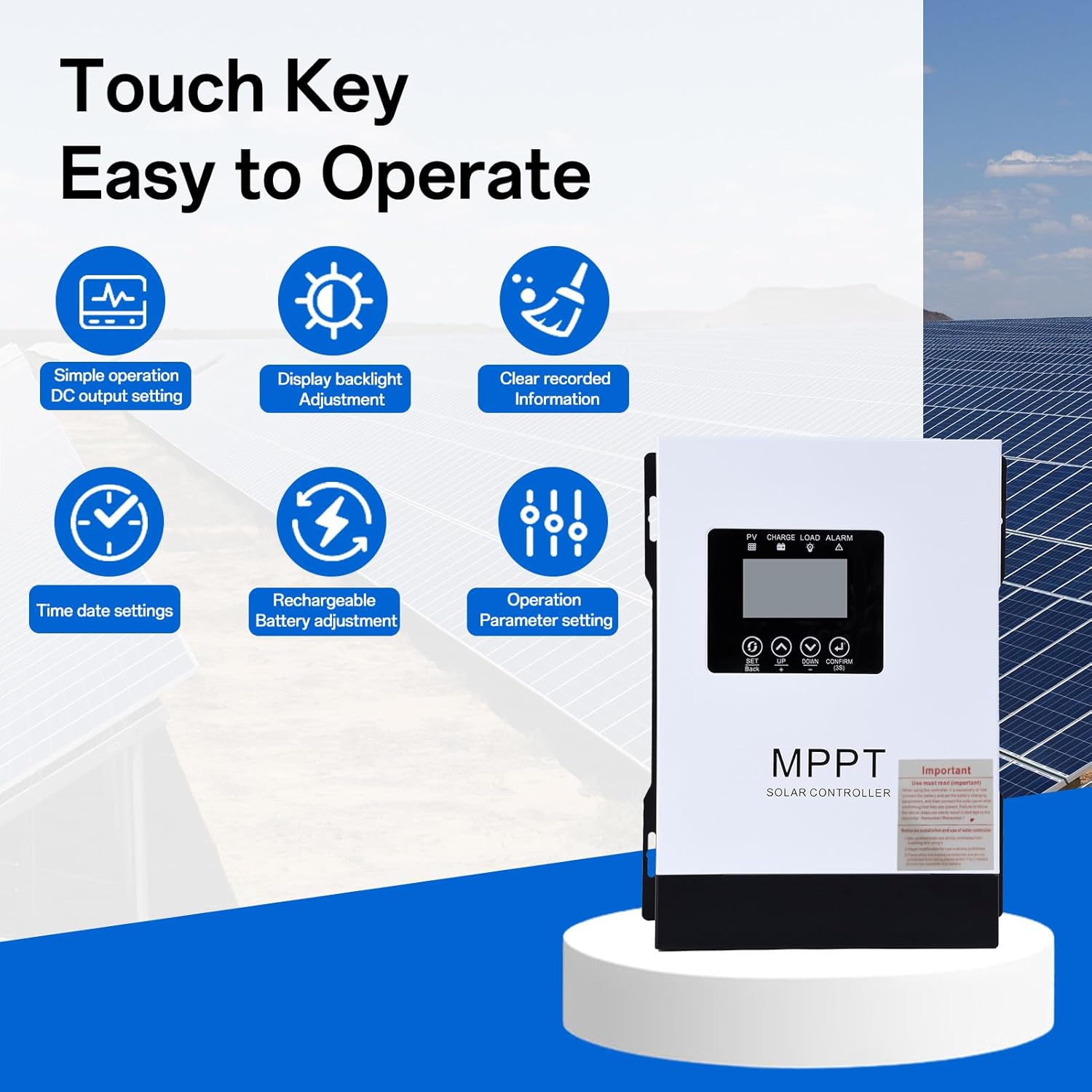 120A MPPT Solar Charge Controller 12V/24V/36V/48V/60V/72V/84V/96V Auto, Solar Panel Regulator Voltage Max PV Input 230V, Multiple Protection Solar Regulator for Sealed Gel Battery
