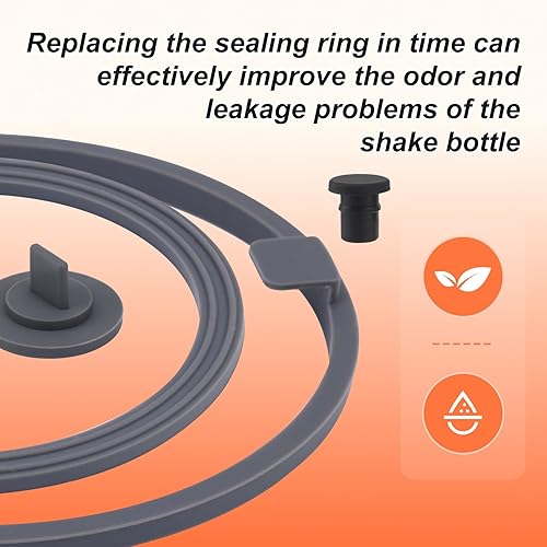Miniatura 7 de 14 piezas de repuesto de juntas para botella mezcladora eléctrica de proteínas VOLTRX de 24 onzas, con 8 tapones antideslizantes, anillo de sellado
