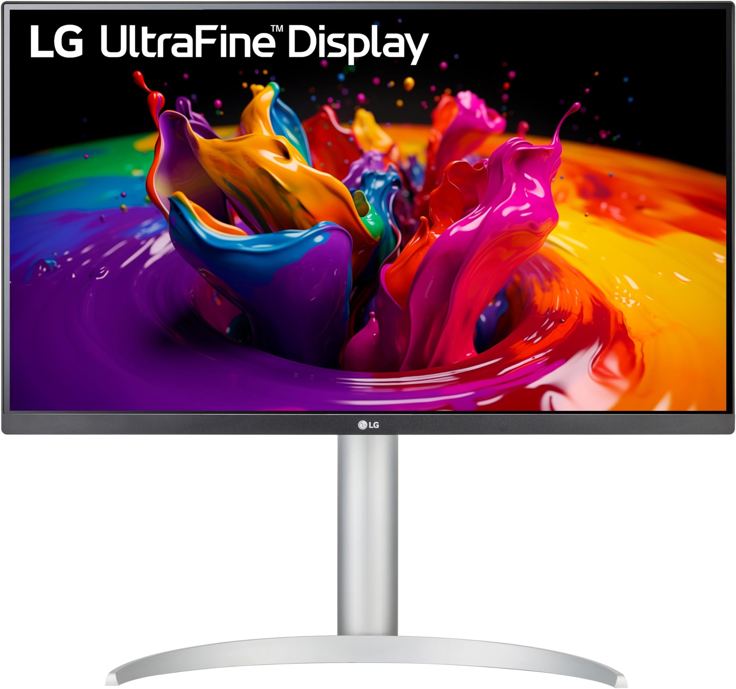 27UP650-W Monitor 27” UHD (3840 x 2160) IPS Display, VESA DisplayHDR 400, DCI-P3 95% Color Gamut, 3-Side Virtually Borderless Display, Height/Pivot/Tilt Adjustable Stand – Silver