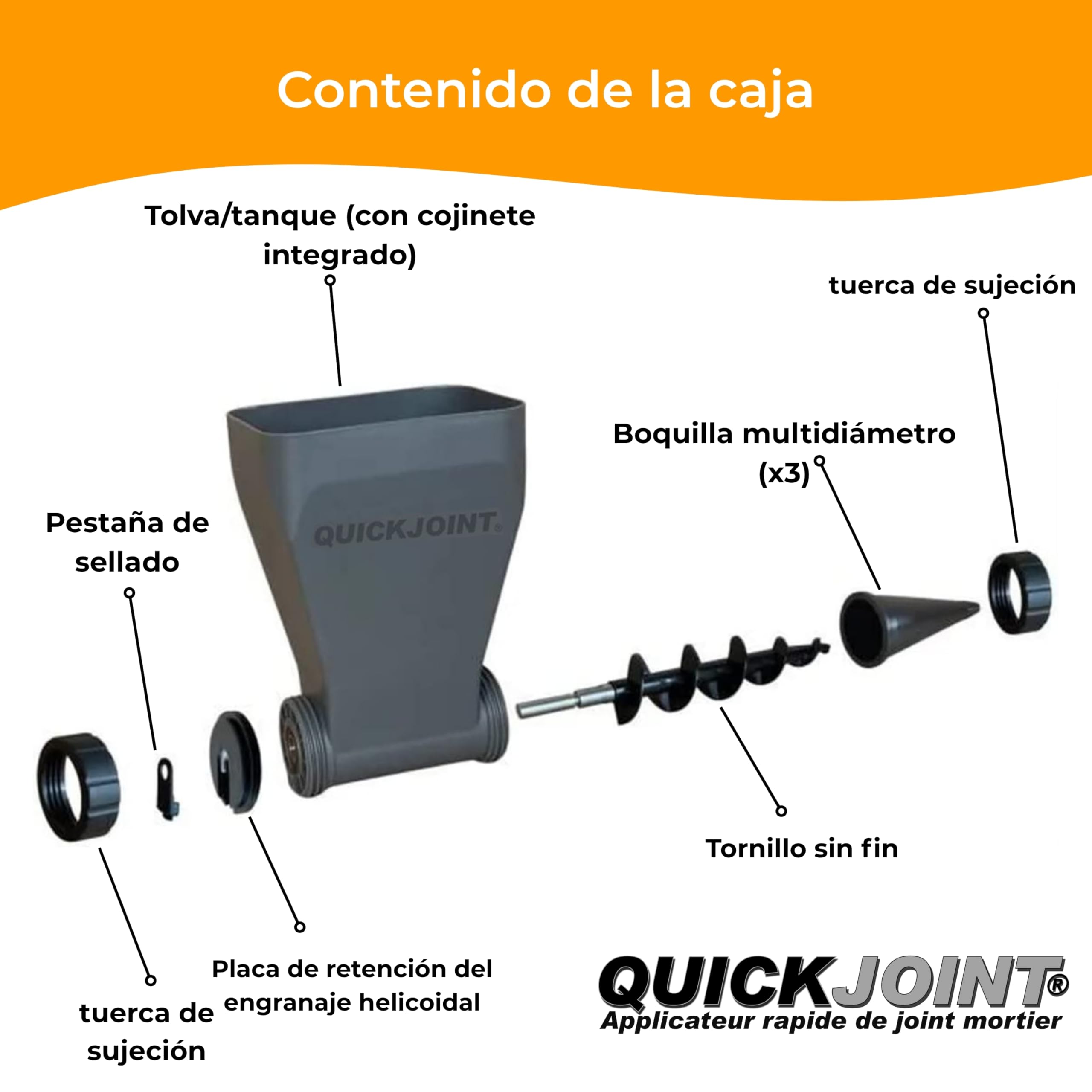 QUICKJOINT Aplicador de juntas de mortero para piedra y ladrillo con taladro – uso profesional
