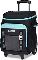 INSMEER Cooler com Rodas e Alça, 80 Latas/50L Bolsa Termica, Carrinho de Cooler Retrátil 2-em-1, Coolers Grandes para Compras de Supermercado, Praia, Piquenique, Acampamento