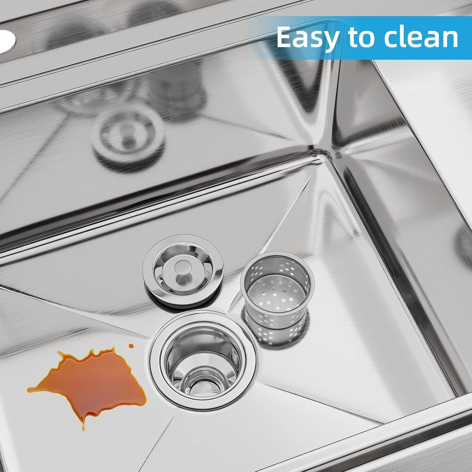 Commercial Stainless Steel Sink 2 Compartment Free Standing Utility Sink for Garage, Restaurant, Kitchen, Laundry Room, Indoor, Outdoor, 35.8" W x 21.3" D x 40.2" H