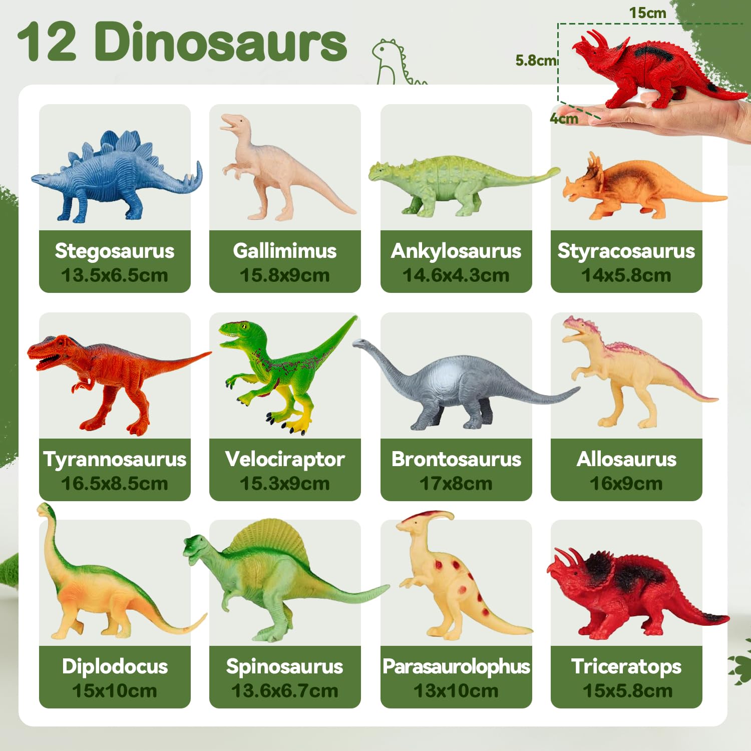 Befunsol Dinosaur Toys for Boys Age 3, 12 PCS Kids Dinosaurs Boys Toys Age 3 4 5 6 - Image 4