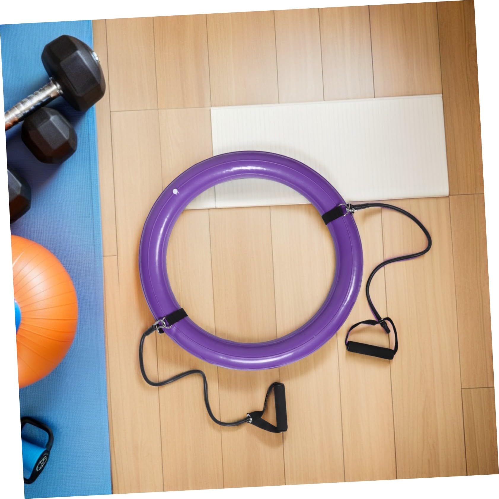 YARNOW Supporto per Palla da Yoga 60cm, Base Fissa Antiscivolo | Pvc Porpora, Impugnatura Integrata, Struttura Ispessita, per Pratica Domestica e Attività All'aperto